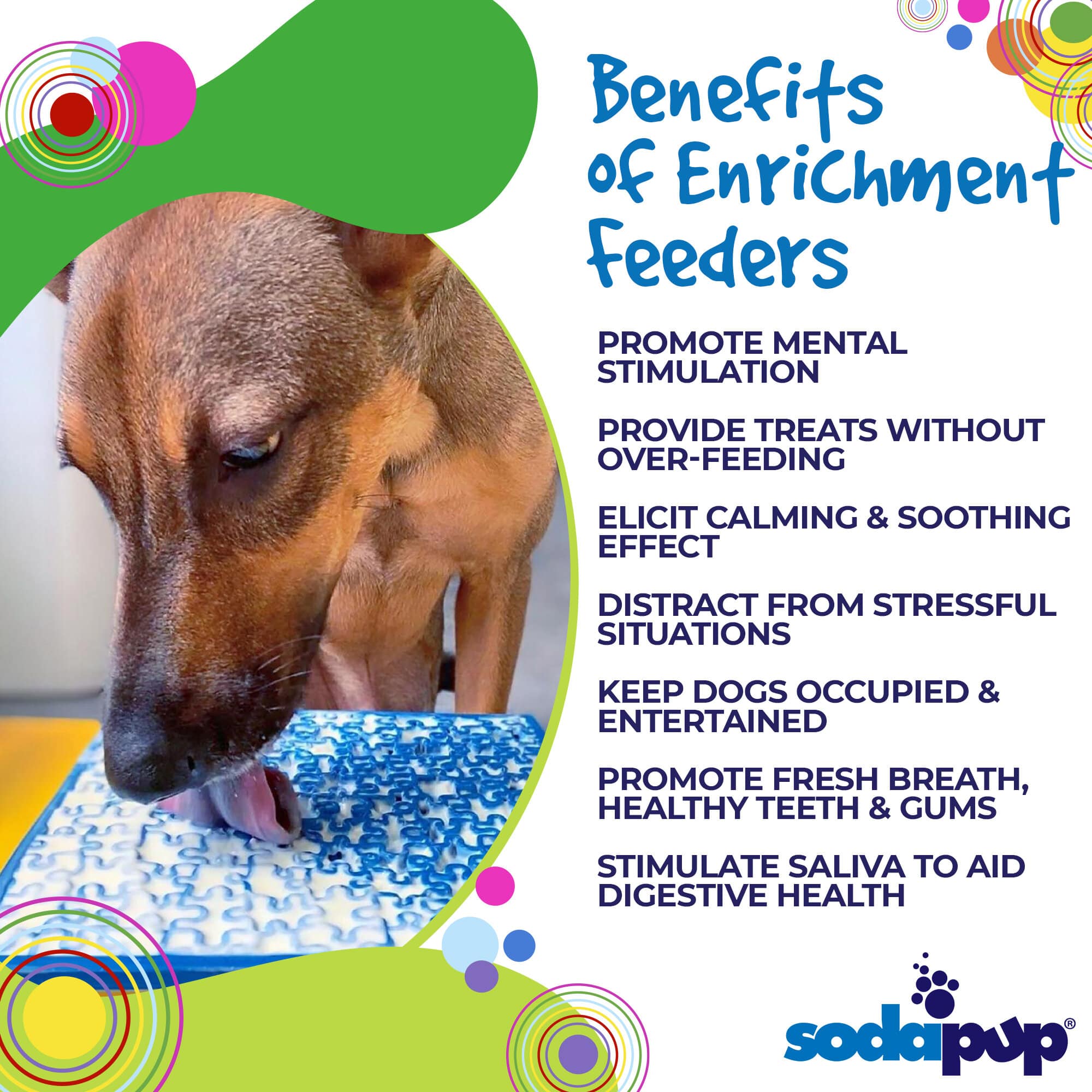 Jigsaw Puzzle eMat - Enrichment Lick Mat for Dogs and Cats | eMat Enrichment Toy for Anxiety Relief | USA Made