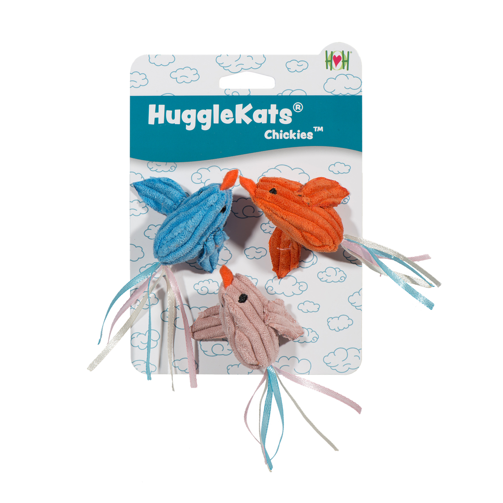 HuggleKats® Chickies Cat Toys, 3 Pack